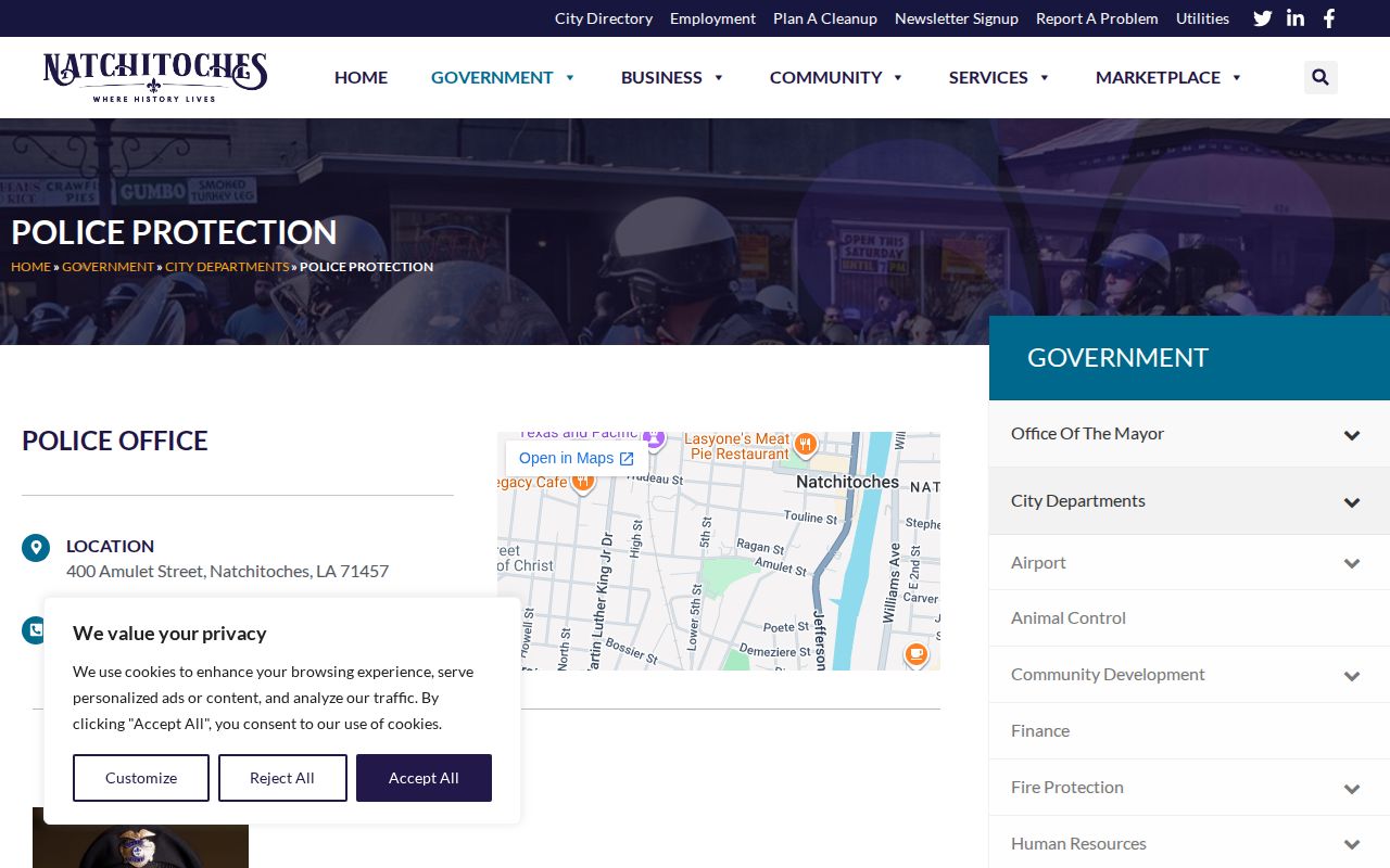 Natchitoches Police Department arrest records source